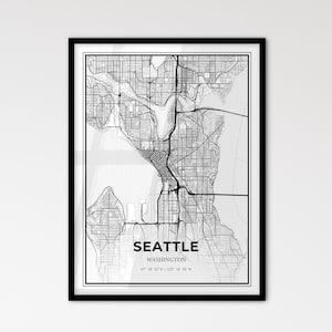 Setzling Washington - Stadtplan im Skandinavischen Stil - für modernes Wohndekor - schwarz weiß Poster