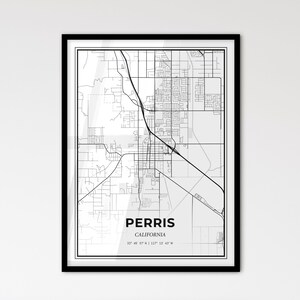 Perris Kalifornien - Stadtplan im skandinavischen Stil für das moderne Wohndekor