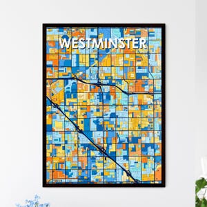 Affiche de carte artistique de Westminster en Californie – Cadeau de décoration d'intérieur unique à personnaliser | Design d'intérieur chic