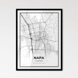 Napa California - Stadtplan im skandinavischen Stil für das moderne Wohndekor
