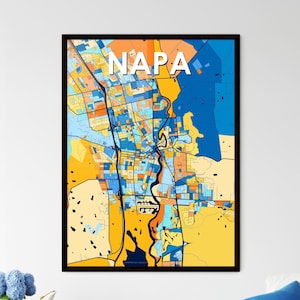 NAPA CALIFORNI kunstkaartposter - uniek levendig muurdecor | Aangepast cadeau voor interieurontwerp | Herinneringen