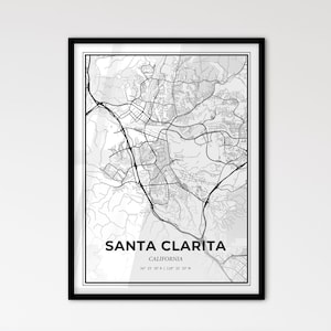 Santa Clarita, California: Mapa de la ciudad de estilo escandinavo para una decoración moderna del hogar