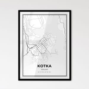 Kotka Finland - Stadtplan im skandinavischen Stil für das moderne Wohndekor