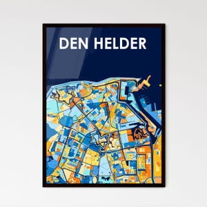 Carte artistique de Den Helder, Pays-Bas - Décoration murale unique pour la maison | Idée cadeau personnalisable parfaite !