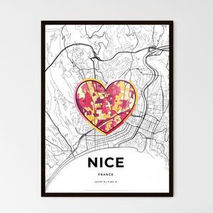 NIZZA FRANCIA – Dove tutto ha avuto inizio mappa - Scegli uno dei tre stili - Stampa poster personalizzabile, regalo personalizzato