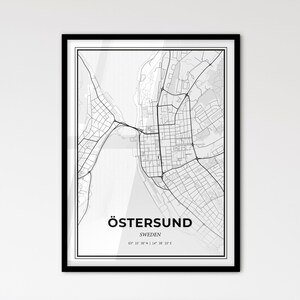 Östersund Schweden - Stadtplan im skandinavischen Stil für das moderne Wohndekor