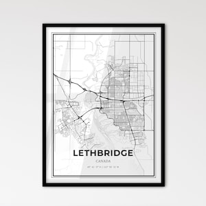 Lethbridge Canada - Plan de la ville de style scandinave pour une décoration intérieure moderne