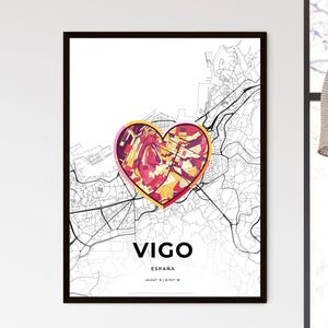 VIGO SPANIEN Karte - Wählen Sie einen von drei Stilen - Personalisierbarer Posterdruck, personalisiertes Geschenk