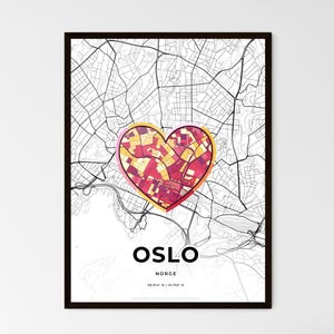 OSLO NORVÈGE - Carte du lieu où tout a commencé - Choisissez l'un des trois styles proposés - Poster personnalisable, cadeau personnalisé