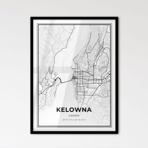 Kelowna Canada - Stadtplan im skandinavischen Stil für das moderne Wohndekor