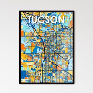 Tucson Arizona Kunstkarte Poster - Lebendiges Wanddekor, Einzigartige Geschenkidee für das Wohnambiente Personalisierbarer Style!