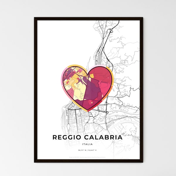 Reggio Calabria Map - Choose from 3 Styles  - Italy Origin - Perfect for Home Decor or Gifts