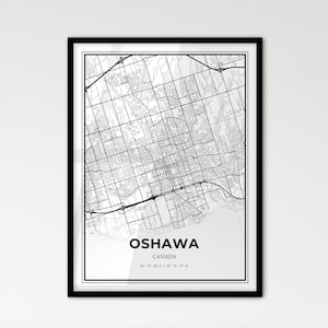 Oshawa Canada - Stadtplan im skandinavischen Stil für das moderne Wohndekor
