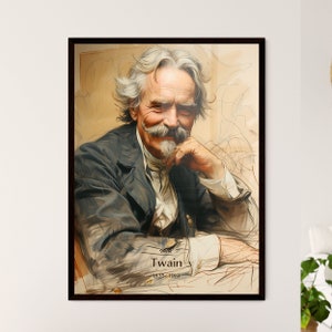 Mark, Twain, 1835 - 1910, Un cartel de un hombre con bigote y bigote - Personas que hicieron historia / Personalizable