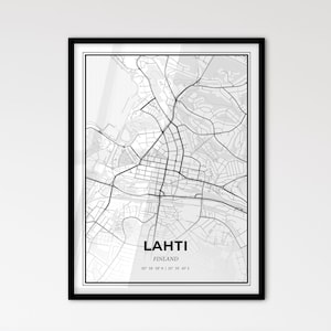 Lahti Finlande - Plan de la ville de style scandinave pour une décoration intérieure moderne