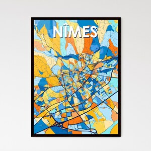 NÎMES, Frankreich Kunstkarte Poster - Lebendiges Wanddekor | Einzigartiges Geschenk für Home Interior Design - Personalisieren Sie Ihr noch heute!