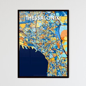 Thessaloniki Art Map Print - Lebendiges, einzigartiges Dekor für Zuhause oder personalisierbare Geschenke - Perfekte Wandkunst für jeden Raum!