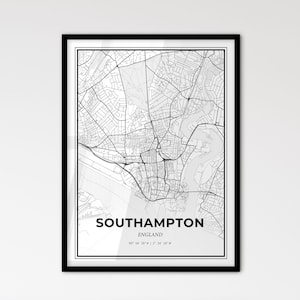 Southampton, Engeland: stadsplattegrond in Scandinavische stijl voor modern interieur