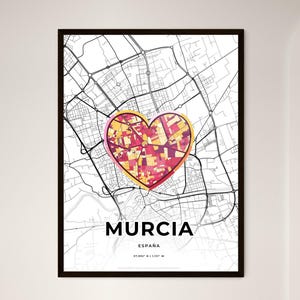 MURCIA SPANIEN - Landkarte, wo alles begann - Wählen Sie eine von drei Stilen - Personalisierbarer Posterdruck, personalisiertes Geschenk