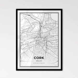 Cork Irland - Stadtplan im skandinavischen Stil für das moderne Wohndekor