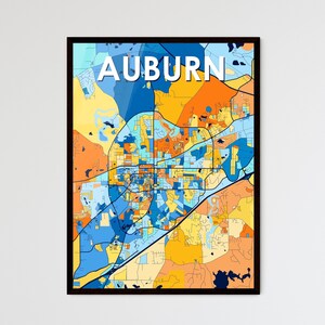 Auburn Alabama Kunst Poster - Lebendige Farbe | Einzigartige Wanddekoration, perfekt zum Verschenken oder um Ihr Zuhause zu verschönern!
