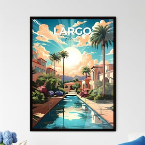 Largo, Florida, una piscina in una zona tropicale – Travel Skylines Collection / Personalizzabile