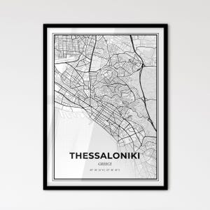 Thessaloniki, Griekenland: stadsplattegrond in Scandinavische stijl voor modern interieur