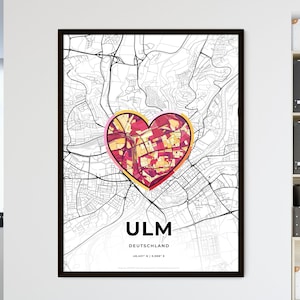 Mapa de ULM Alemania: elija uno de los tres estilos: impresión de póster personalizable, regalo personalizado