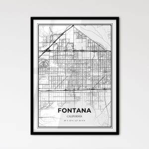 Fontana California - Plan de la ville de style scandinave pour une décoration intérieure moderne