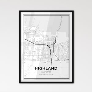 Highland California - Plan de la ville de style scandinave pour une décoration intérieure moderne