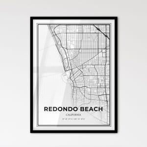 Redondo Beach, California: Mapa de la ciudad de estilo escandinavo para una decoración moderna del hogar