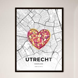 Carte d'Utrecht, Pays-Bas - Choisissez l'un des trois styles proposés - Poster personnalisable, cadeau personnalisé