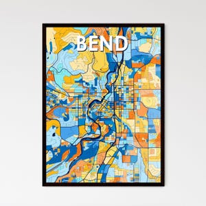 Bend Oregon Kunstkarte Poster - Lebendige Wanddekoration, einzigartiges Geschenk für Home Styling, Original Kunstwerk für jeden Raum