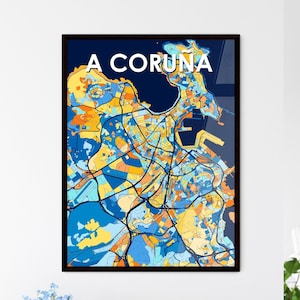 A Coruña Art Map Poster - Einzigartige Wanddekoration | Perfektes Geschenk für Home Design Enthusiasten!