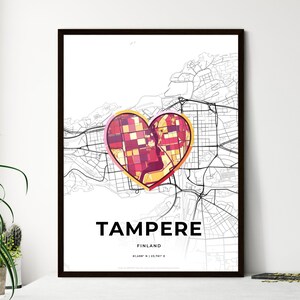 Vintage Tampere Finnland Karte - Wählen Sie einen von drei Stilen - Personalisierbares Poster, personalisiertes Geschenk