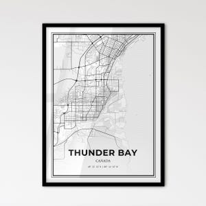 Thunder Bay, Canadá: Mapa de la ciudad de estilo escandinavo para una decoración moderna del hogar