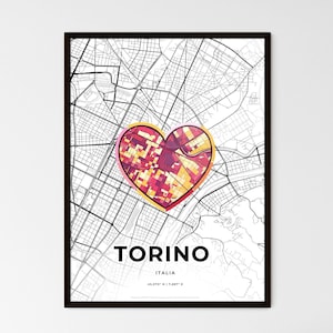 Mappa di Torino Italia - Scegli uno dei tre stili - Stampa poster personalizzabile, regalo personalizzato