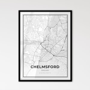 Chelmsford, Engeland: stadsplattegrond in Scandinavische stijl voor modern interieur