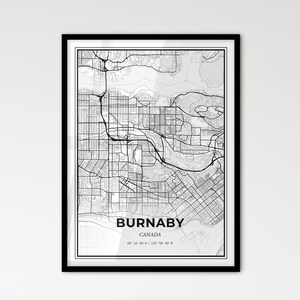 Burnaby Canada - Plan de la ville de style scandinave pour une décoration intérieure moderne