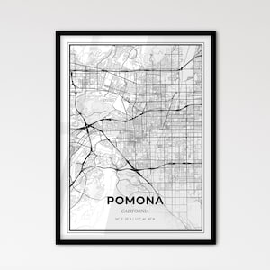Pomona Kalifornien - Stadtplan im skandinavischen Stil für das moderne Wohndekor
