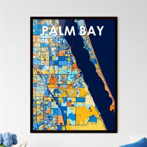Palm Bay Florida Art Map Poster - Levendig decor voor thuis, uniek personaliseerbaar cadeau, perfect kunstontwerp aan de muur!
