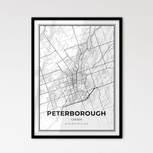 Peterborough, Canadá: Mapa de la ciudad de estilo escandinavo para una decoración moderna del hogar