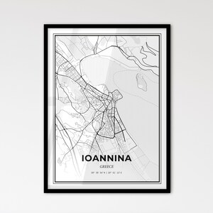 Ioannina Griechenland - Stadtplan im skandinavischen Stil für das moderne Wohndekor