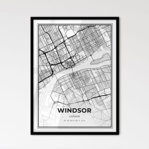 Windsor Canada - Stadtplan im skandinavischen Stil für das moderne Wohndekor