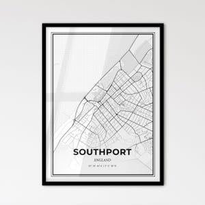 Southport England: stadsplattegrond in Scandinavische stijl voor modern interieur