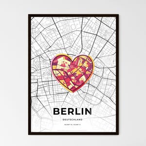 BERLIN ALLEMAGNE - Carte du lieu où tout a commencé - Choisissez l'un des trois styles proposés - Poster personnalisable, cadeau personnalisé