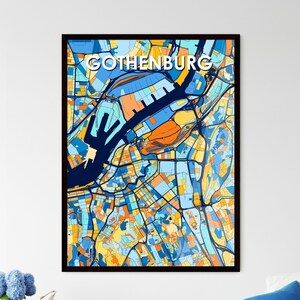 Göteborg Schweden Kunst Karte Poster - Einzigartiges Wand Dekor Geschenk für Home Interior Design | Persönliche Note