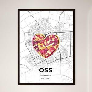 OSS NIEDERLANDE - Landkarte, wo alles begann - Wählen Sie eine von drei Stilen - Personalisierbarer Posterdruck, personalisiertes Geschenk