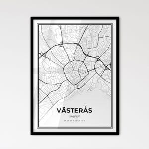 Västerås Sweden - Stadtplan im skandinavischen Stil für das moderne Wohndekor