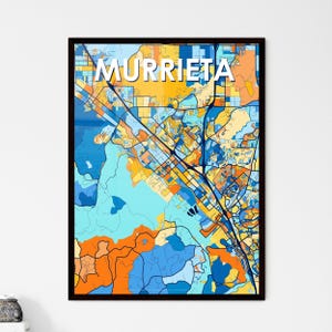 Murrieta Map Art, Murrieta Decor, Colorful Wall Art, Custom Map Print, Vibrant Poster, Unique Home Accent, Personalized Gift for Walls